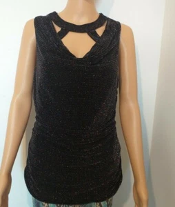 Star By Julien Macdonald Metallic Details Cowl Neckline Sleeveless Top UK 12 - Picture 1 of 5