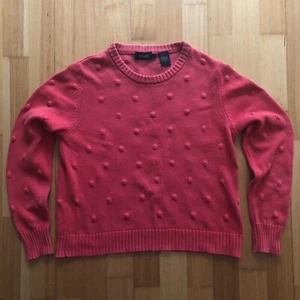 Oxford Womens Girls Sweater Top Size 6 (XXS 2XS) Pink With Embroidered Dots - Picture 1 of 10