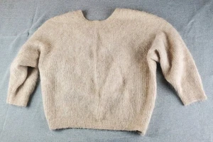 Ba&sh Fill Knot Twist Back Sweater Womens Size 4 Beige Alpaca Blend Lightweight  - Picture 1 of 15