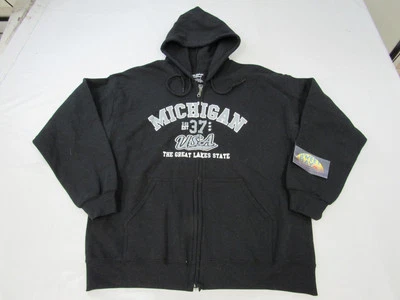 Nuevo Michigan State EE. UU. EST 1837 Hombres Tallas L-XL Negro Cremallera Completa Chaqueta Sudadera con Capucha Foto 1 de 3
