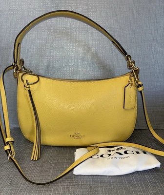 Bolso Bandolera COACH Sutton LUZ DEL SOL Amarillo Cuero Bolso de Hombro 52548 Nuevo con Etiquetas Foto 1 de 4