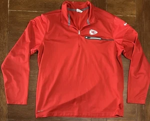 Men’s Nike Size XL Kansas City Chiefs On Field Red 1/4 Zip Jacket Dri Fit - Picture 1 of 6