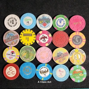 20, Different Vintage Casino Chips Lot. See Photos. Our  B2312 - Picture 1 of 13