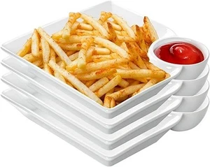 Chip und Dip Platte Set Keramik geteilt Snackplatte hochwertig leicht abspülen - Bild 1 von 7