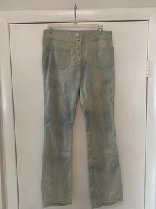 VINTAGE CHRISTIAN DIOR LIGHT WASH METALLIC JEANS WOMENS SIZE 6 FLARE LEGS FRANCE - Picture 1 of 14