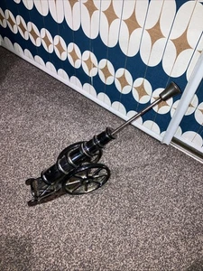 Vintage Cast Iron Poker And Stand In Lustre Cannon Style Design  - Picture 1 of 5