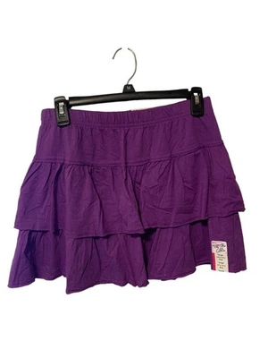 New Total Girl Girls Large Plus 14.5 16.5 Purple Tiered Skirt Skort Layered - Image 1 of 3