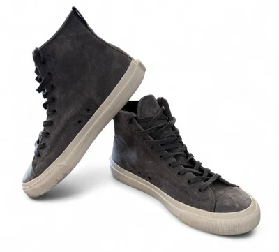 PF Flyers Zapatos Para Hombre Talla 9.5 Gris Gamuza Cuero Zapatillas Altas Cuña Alta Rígida Foto 1 de 4