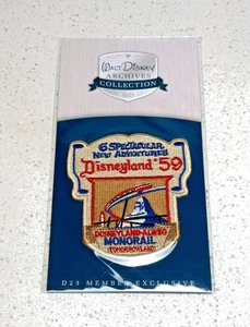 Disneyland '59 Monorail Patch – D23 Walt Disney Archives Exclusive NIP - Picture 1 of 2