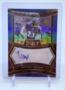 2024 Panini Select NFL Trenton Simpson Light Blue #’d/49 Auto Baltimore Ravens - Picture 1 of 2