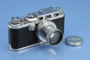 FOTOCAMERA LEICA IIIA (MODELLO G) SM CROMATA + OBIETTIVO 50MM SOMMARIO F2 + TAPPO BEL SET! - Foto 1 di 7
