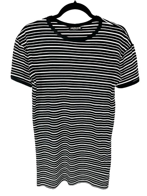 Женская футболка ROBERTO CAVALLI L черная белая в полоску с коротким рукавом морская тематика - Изображение 1 из 4