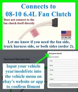fits Ford 2008-10 F250 F350 Diesel 6.4L Fan Clutch Connector Plug Harness Wiring - Picture 1 of 1