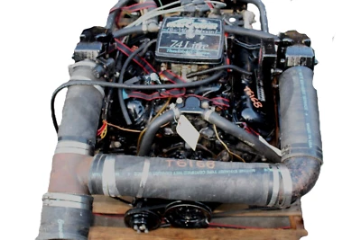 1988 MERCRUISER BLUE WATER INBOARD BOAT ENGINE MOTOR 7.4L 454 340HP 500HRS T6168 - Image 1 of 4