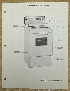 Catálogo de piezas de rango eléctrico Frigidaire RS 22-C J-65 - Imagen 1 de 1