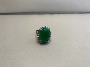 UNBEHEIZTER HELLGRÜNER SMARAGD 10,5 ct. STERLING 925 SILBER RING GR. 8,25 - Bild 1 von 8