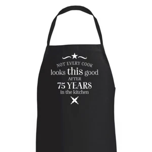 75th Birthday Apron Gift For Men Women Present Baking 75 Cooking BBQ Gift - Picture 1 of 9