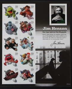 Estampilla de Estados Unidos Scott #3944 37c Henson/Muppets hoja de 11. NH. ¡Prístino! - Imagen 1 de 2