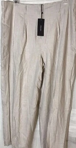 NWT Women’s Plus Size Vero Moda Lined Linen Pants Curvy Tan - Picture 1 of 3
