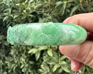 Certified Natural Grade A Green Burma Jade jadeite bracelet bangle Gift 62mm - Picture 1 of 10