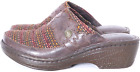Born B64657 Pittina Brown Sarape Multi Woven Brass Wedge Mules shoes Women&#39;s 7 M