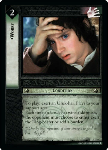 LOTR TCG FOTR Fellowship Of The Ring WORRY FOIL 1U162 M/GEM MINT Tip Top Shelf - Image 1 of 1