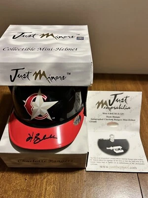 HANK BLALOCK CHARLOTTE RANGERS AUTO Mini Baseball Helmet JUST MINORS (329/600) - Image 1 of 4