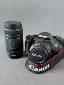 Canon EOS Rebel T3i 18.0MP Digital SLR Camera Kit, 2 lenses 18-55 75-300, papers - Picture 1 of 12