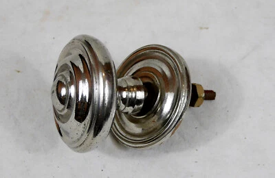 ancienne poignée ronde fonte laiton nickelé french handle lock 1900 - Photo 1/4