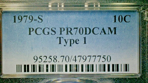 4TH OF JULY SALE --U.S. UNC. 1979-S PCGS T-1 PR70DCAM ROSY CLAD DIME-KM#195a Cover