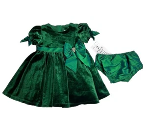 Rare Editions Dress & Bloomer 2-Piece Set Holiday Outfit Girl 3-6 Months NWT - Picture 1 of 11