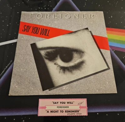 Foreigner Say You Will  7" Vinyl 45 Record Pic Sleeve Plays Terrific! - Image 1 of 4