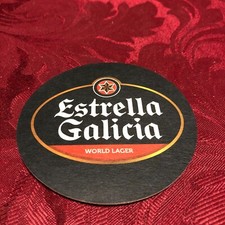 ESTRELLA GALICIA - WORLD LAGER - THE BEER THAT GOT AWAY - BEER MAT - TRAY 117