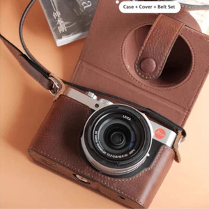 Para Leica D-LUX8 Dlux8 Cuero Genuino Cámara Bolso Estuche Cubierta Protectora Correa Cinturón - Imagen 1 de 29