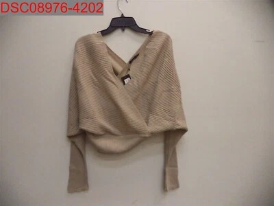 NWT - BooHoo Women's Oatmeal Knitted Wrap Sweater, Size 22/UK26 GZZ00955-150-352 - Image 1 of 4