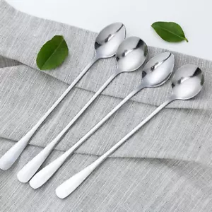 Cuchara de café de mango largo con forma floral cuchara agitadora vajilla de acero inoxidable - Imagen 1 de 8