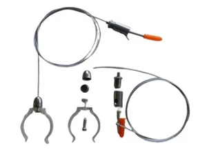 Stahlseil Abhängung 3 m für Leuchtstäbe Ø 30 mm 2 x Klammer / -#9726 - Bild 1 von 2