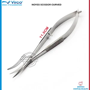 Micro Chirurgische Dental Gebogen Noyes Scissor Federwirkung Augen Edelstahl St - Bild 1 von 5