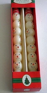 Christmas Snowmen Candles Tapers 10" Christmas Tree Shops Unused New - Picture 1 of 3