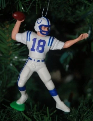 Camiseta deportiva blanca de fútbol americano Peyton Manning Indianapolis Colts árbol de Navidad. Foto 1 de 2