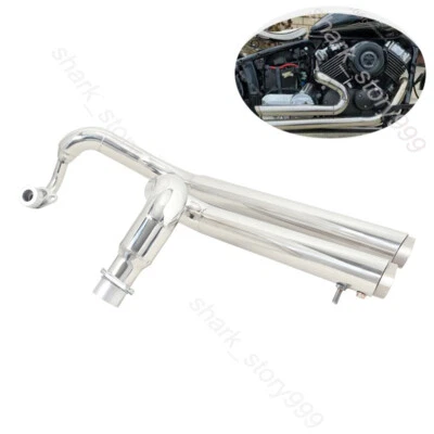 For Yamaha V Star 650 400 XVS 1998-2016 Slip On Whole Exhaust System Muffler Can - Image 1 of 4