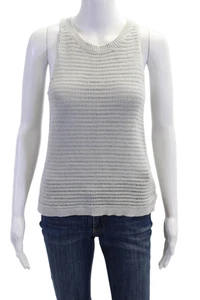Madewell Womens Sleeveless Shell Sweater Light Gray Cotton Size Extra Small - Picture 1 of 6