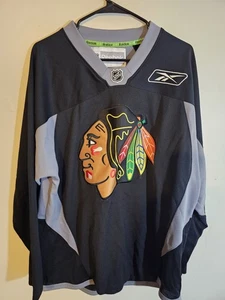 Maglia Uomo L Large Nera Chicago Blackhawks Reebok NHL Ufficiale  - Foto 1 di 4