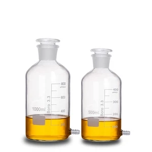 Laboratory Glass Reagent Bottle 125ml-5000ml Borosilicate with Side Nozzle - Picture 1 of 7