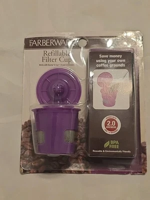 COPO DE FILTRO REUTILIZÁVEL RECARREGÁVEL Farberware Funciona com KEURIG K-CUP 1.0 & 2.0 CERVEJEIROS - Imagem 1 de 2