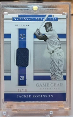 Camiseta deportiva Jackie Robinson - 2020 Panini National Treasures/10 juegos usada GGM-JR Foto 1 de 3