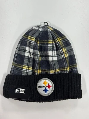 NEW ERA  X NFL ' PITTSBURGH STEELERS PLAID BEANIE ' BLACK/YELLOW - Image 1 of 2
