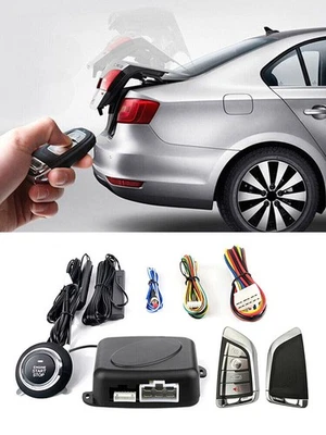 Car SUV Keyless Entry Engine Start Alarm System Push Remote Starter Stop Kits Foto 1 de 4