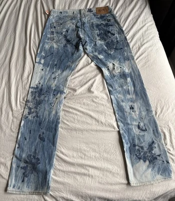 PRPS Jeans Mens Blue Denim Button Fly Straight Distressed VTG Y2K 33x33 - Image 1 of 4