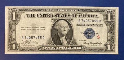 1935-A $1 CERTIFICADO DE PRATA - NOTA EXPERIMENTAL COM "S" VERMELHO - XF - Imagem 1 de 2